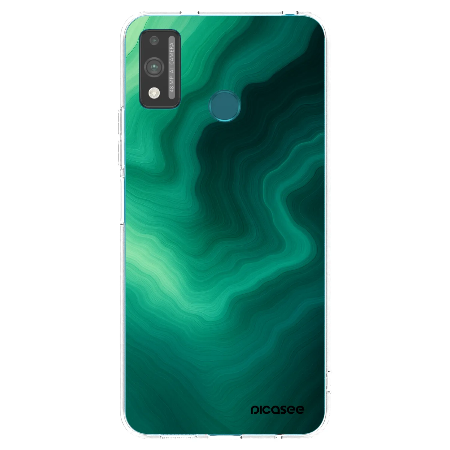 Picasee silikonowe przeźroczyste etui na Honor 9X Lite - Malachite