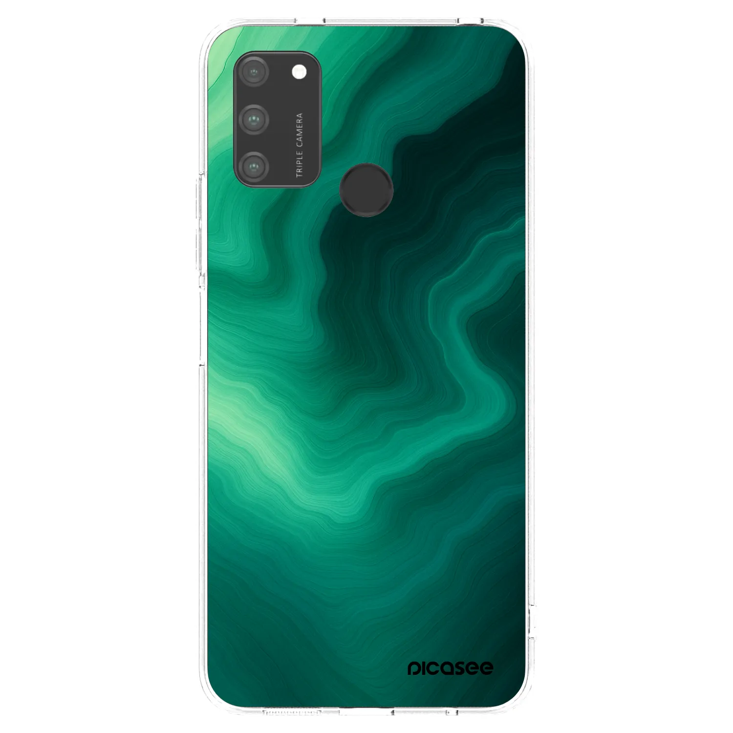 Picasee silikonowe przeźroczyste etui na Honor 9A - Malachite