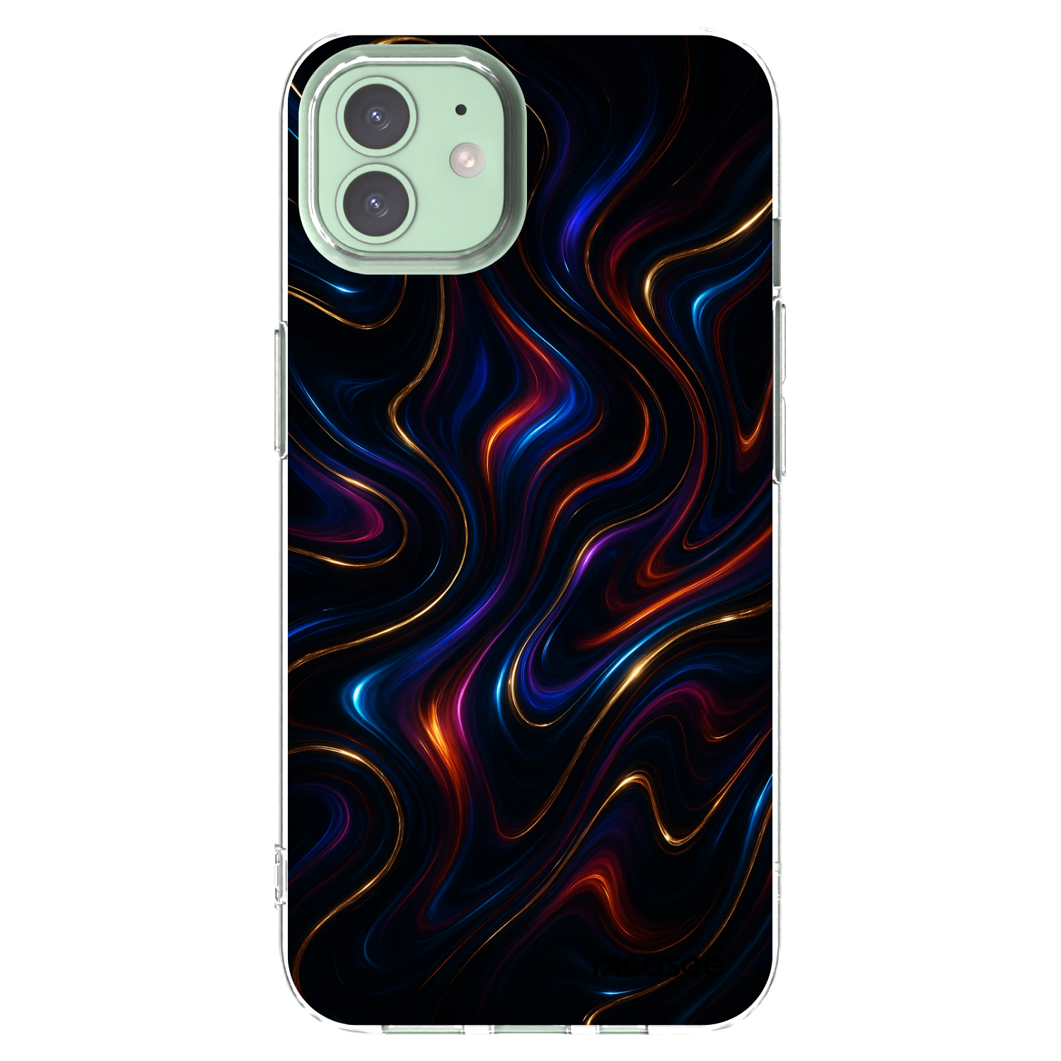 Picasee silikonowe przeźroczyste etui na Apple iPhone 12 - Noir