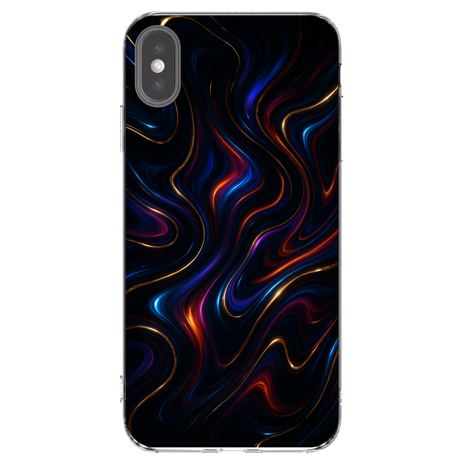 Picasee silikonowe przeźroczyste etui na Apple iPhone XS Max - Noir