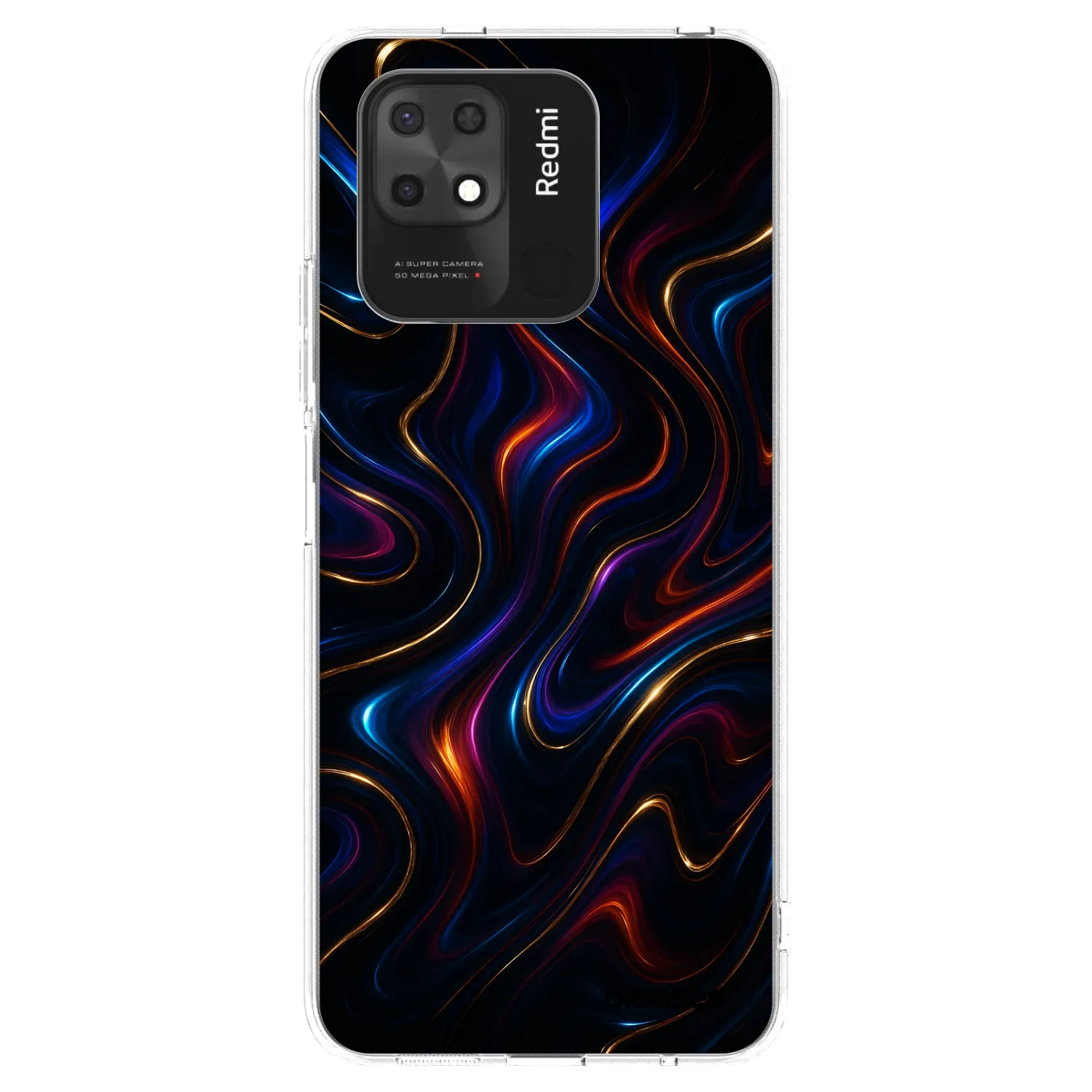 Picasee silikonowe przeźroczyste etui na Xiaomi Redmi 10C - Noir