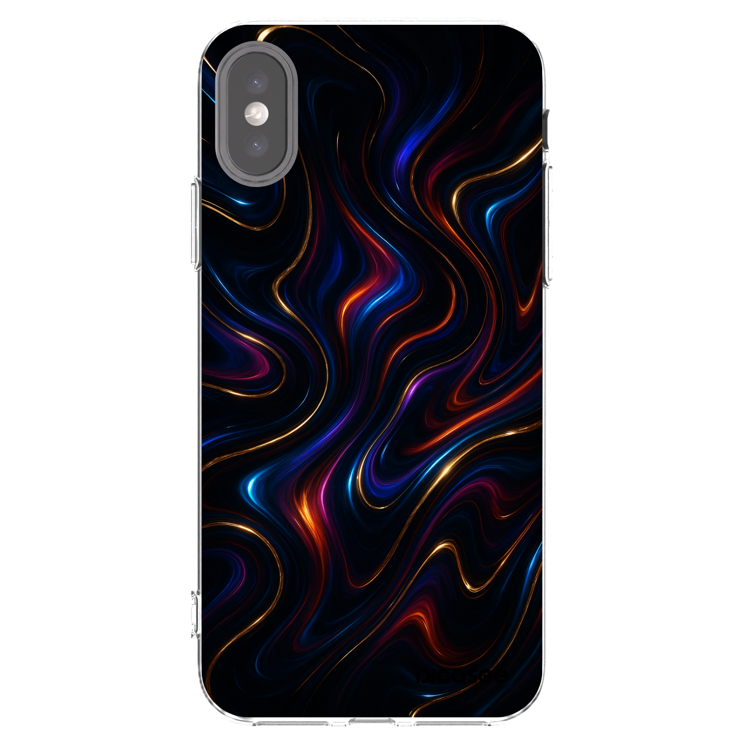 Picasee silikonowe przeźroczyste etui na Apple iPhone X/XS - Noir