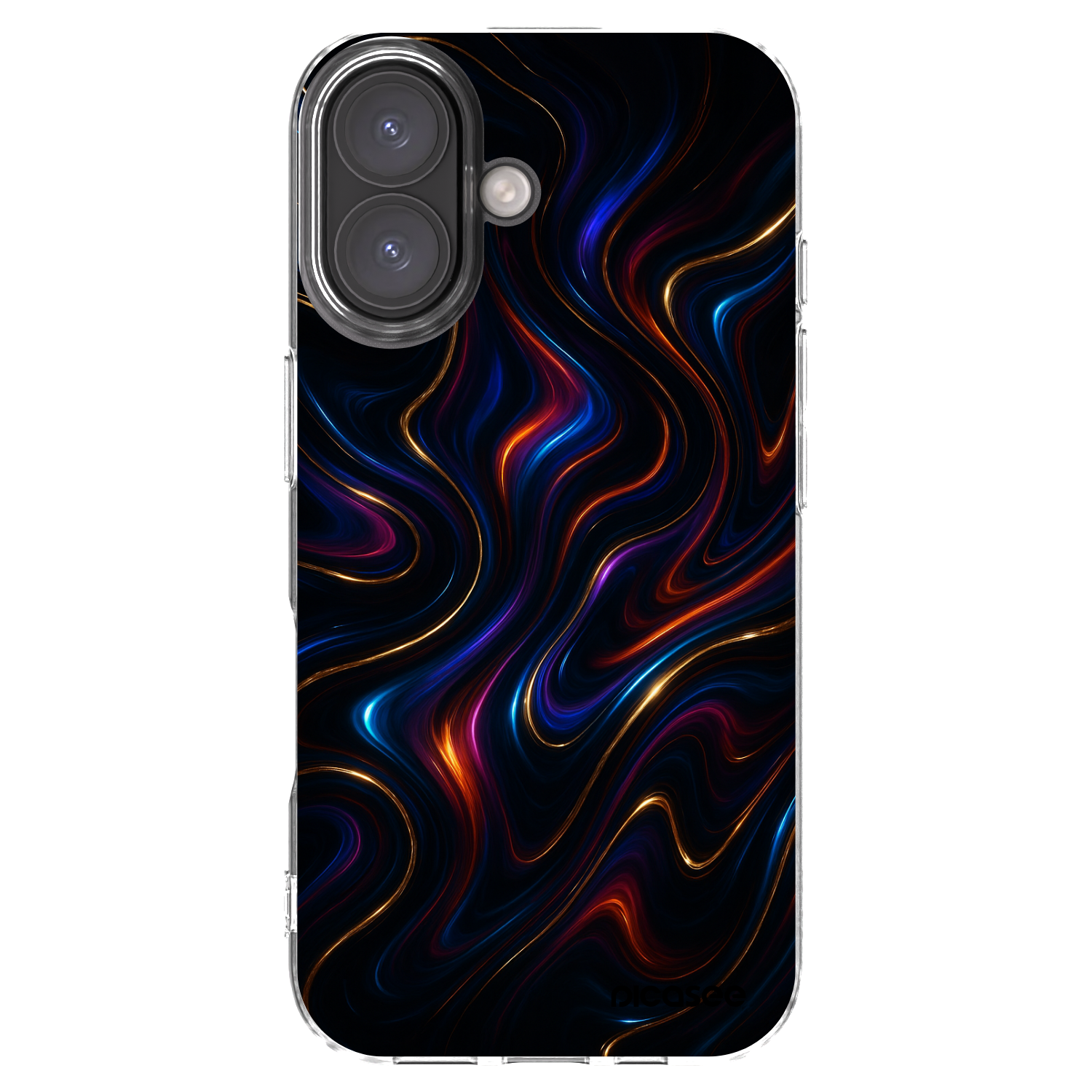 Picasee silikonowe przeźroczyste etui na Apple iPhone 16 - Noir