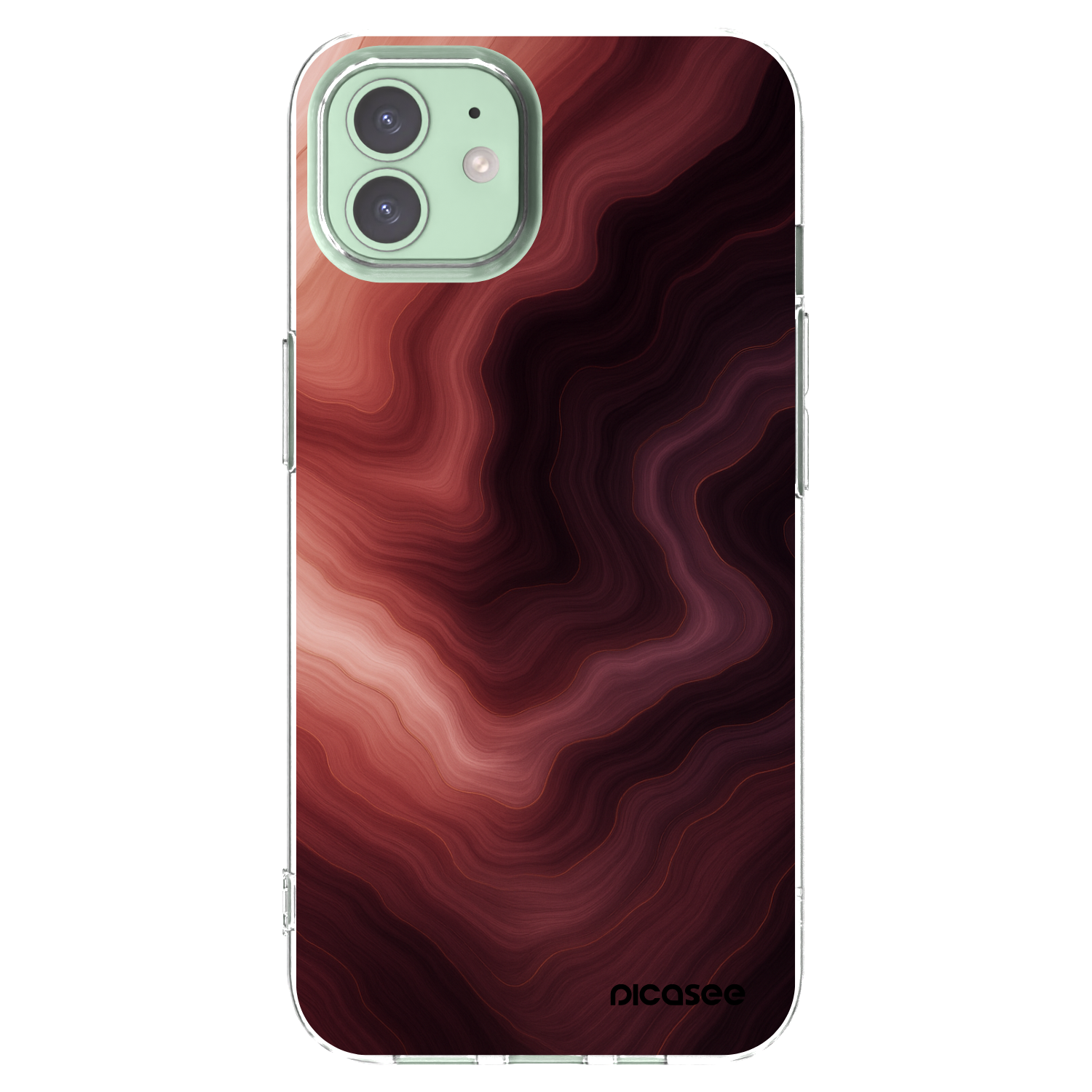 Picasee silikonowe przeźroczyste etui na Apple iPhone 12 - Rouge