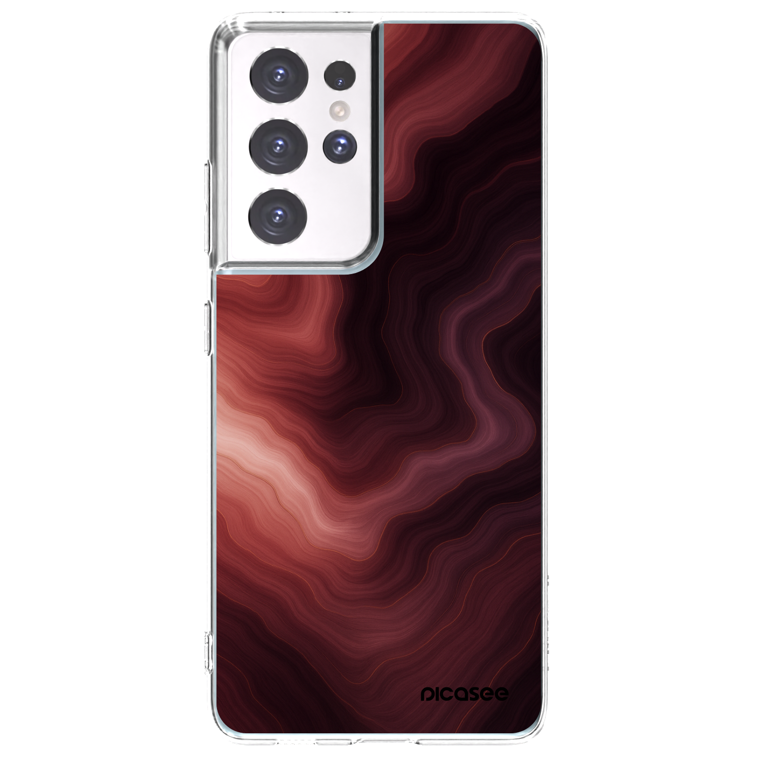 Picasee silikonowe przeźroczyste etui na Samsung Galaxy S21 Ultra 5G G998B - Rouge