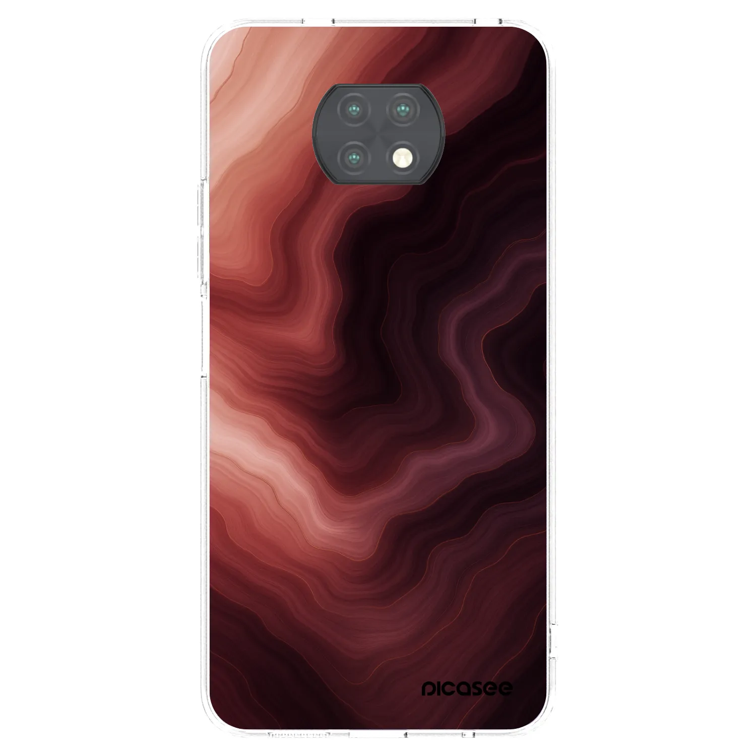 Picasee silikonowe przeźroczyste etui na Xiaomi Redmi Note 9T - Rouge
