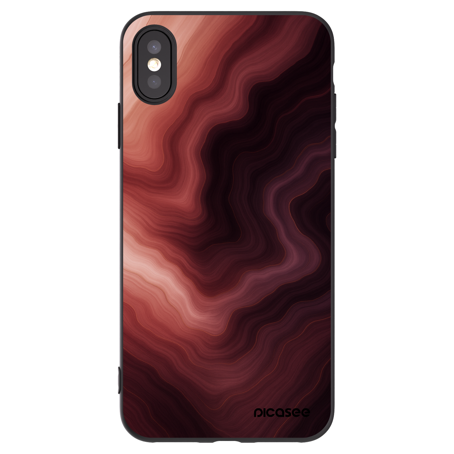 Picasee silikonowe czarne etui na Apple iPhone XS Max - Rouge