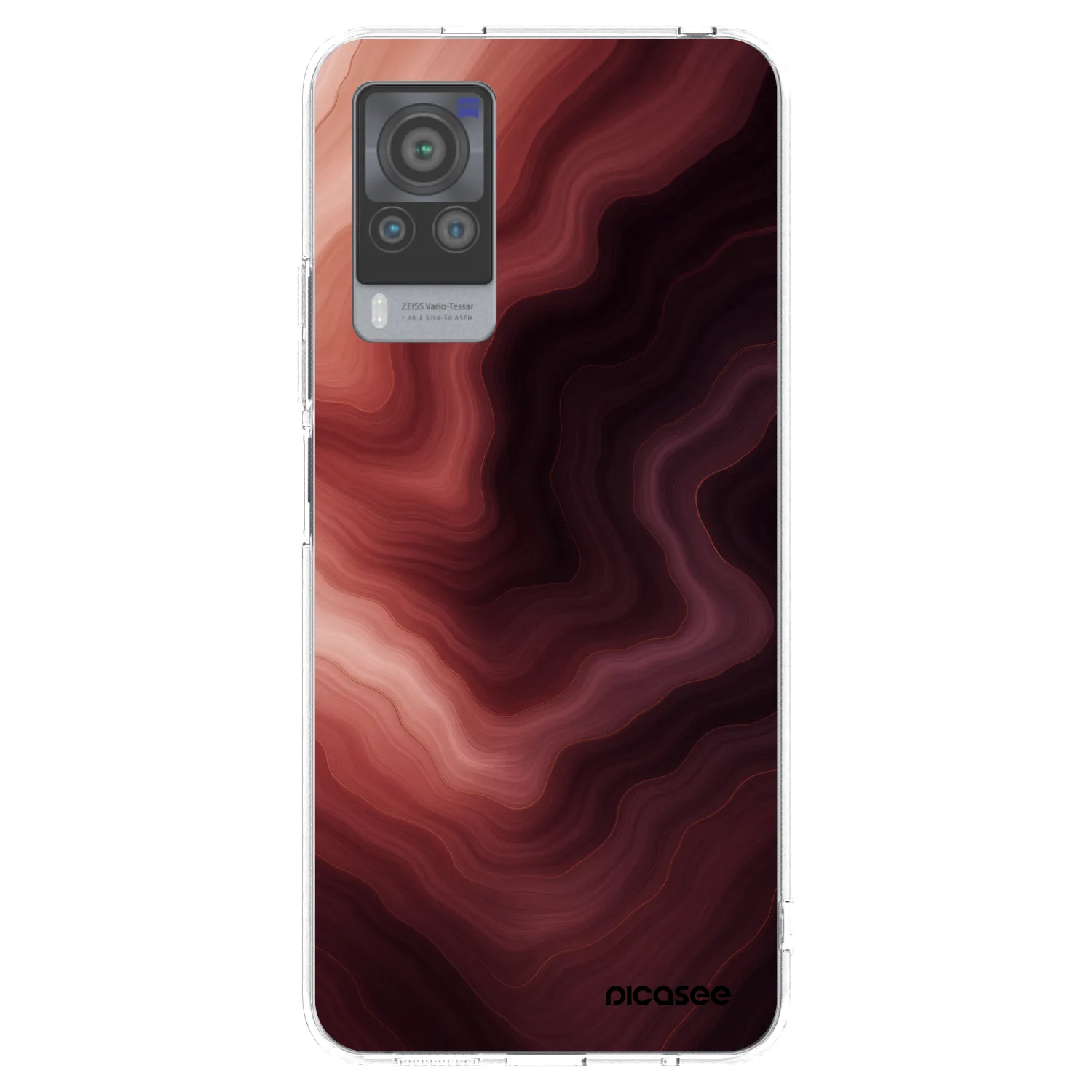 Picasee silikonowe przeźroczyste etui na Vivo X60 Pro 5G - Rouge