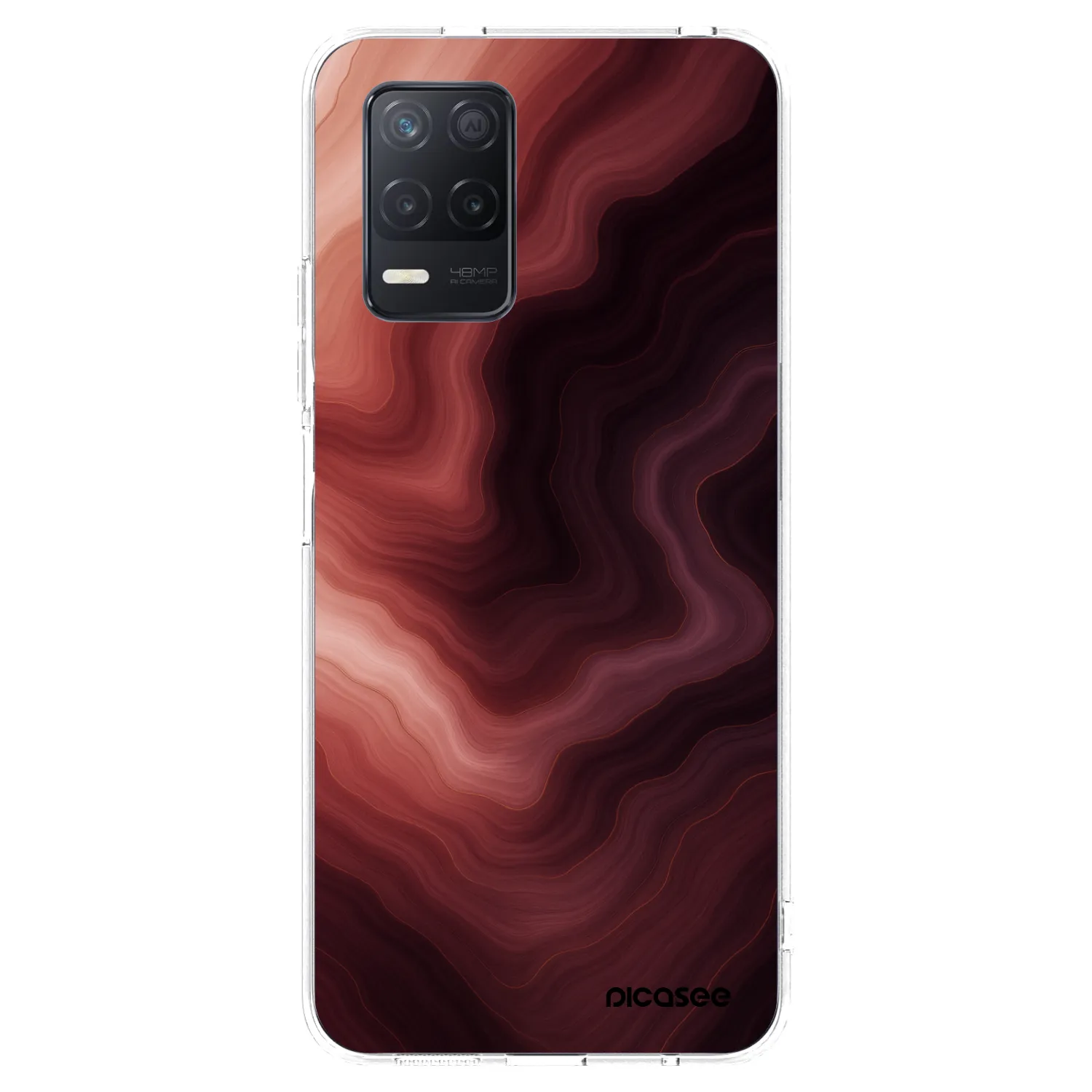 Picasee silikonowe przeźroczyste etui na Realme 8 5G - Rouge