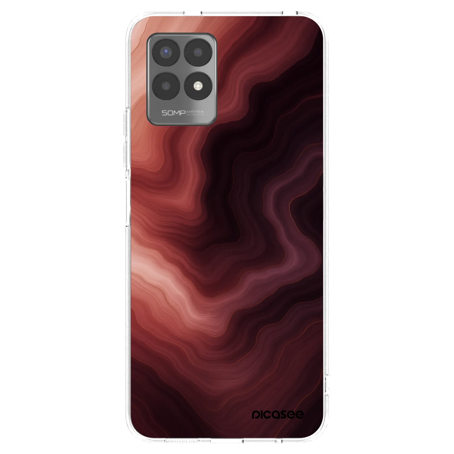 Picasee silikonowe przeźroczyste etui na Realme 8i - Rouge