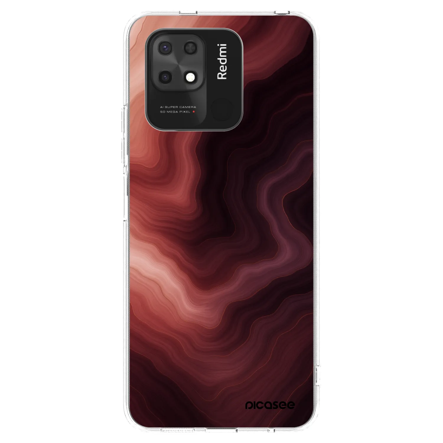 Picasee silikonowe przeźroczyste etui na Xiaomi Redmi 10C - Rouge