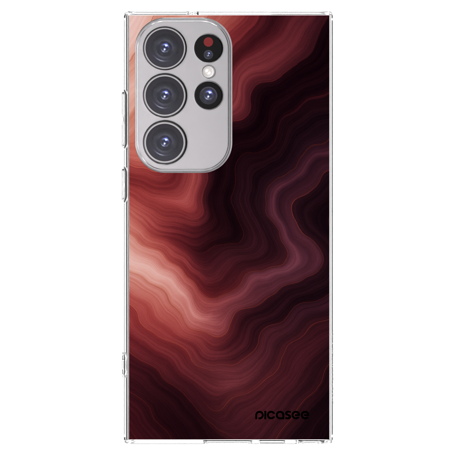 Picasee silikonowe przeźroczyste etui na Samsung Galaxy S23 Ultra 5G - Rouge