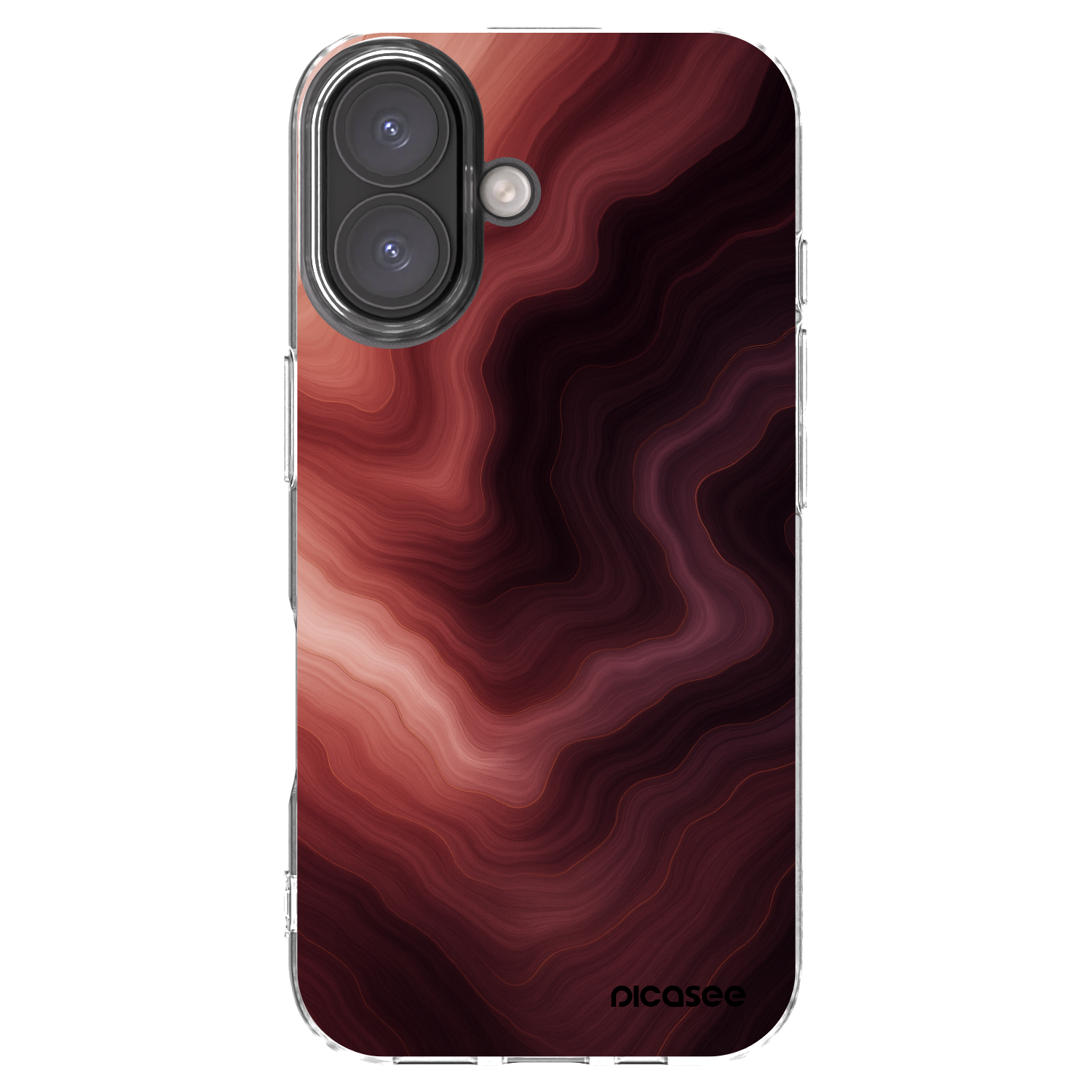 Picasee silikonowe przeźroczyste etui na Apple iPhone 16 - Rouge