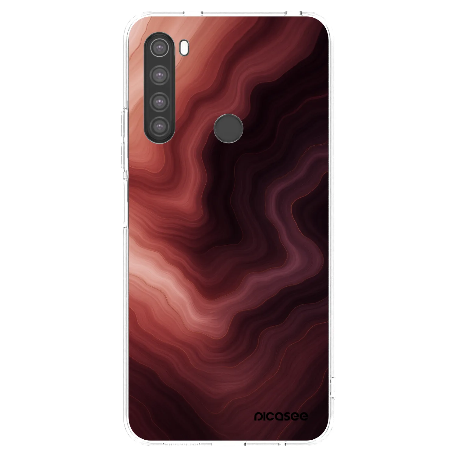 Picasee silikonowe przeźroczyste etui na Xiaomi Redmi Note 8 - Rouge