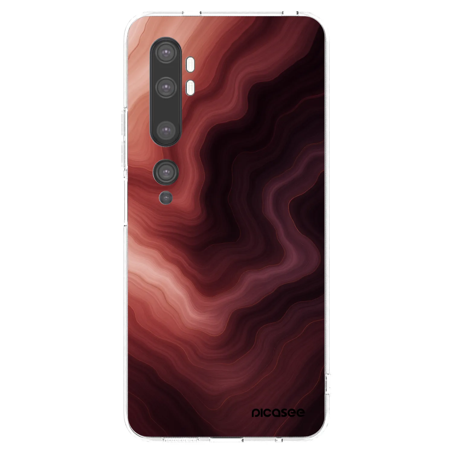 Picasee silikonowe przeźroczyste etui na Xiaomi Mi Note 10 (Pro) - Rouge