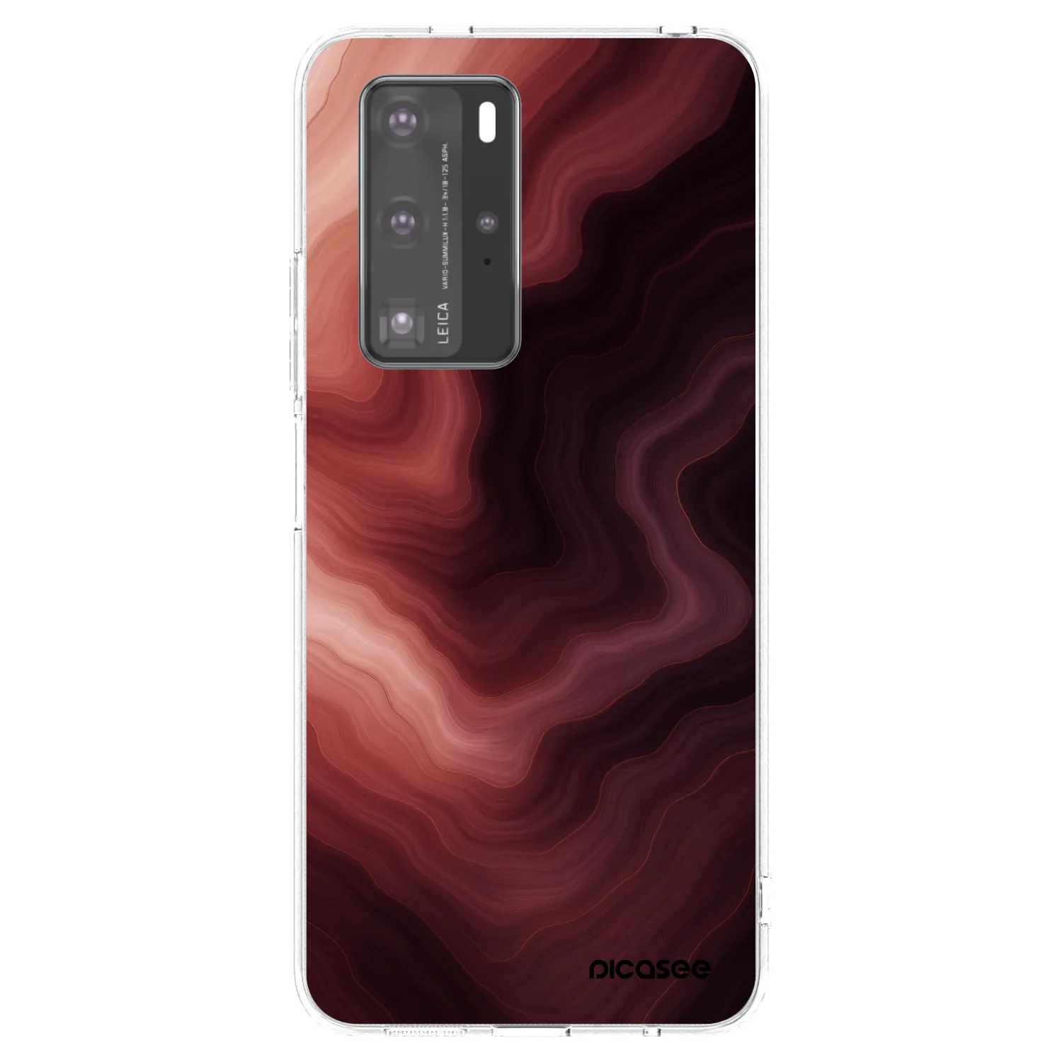 Picasee silikonowe przeźroczyste etui na Huawei P40 Pro - Rouge