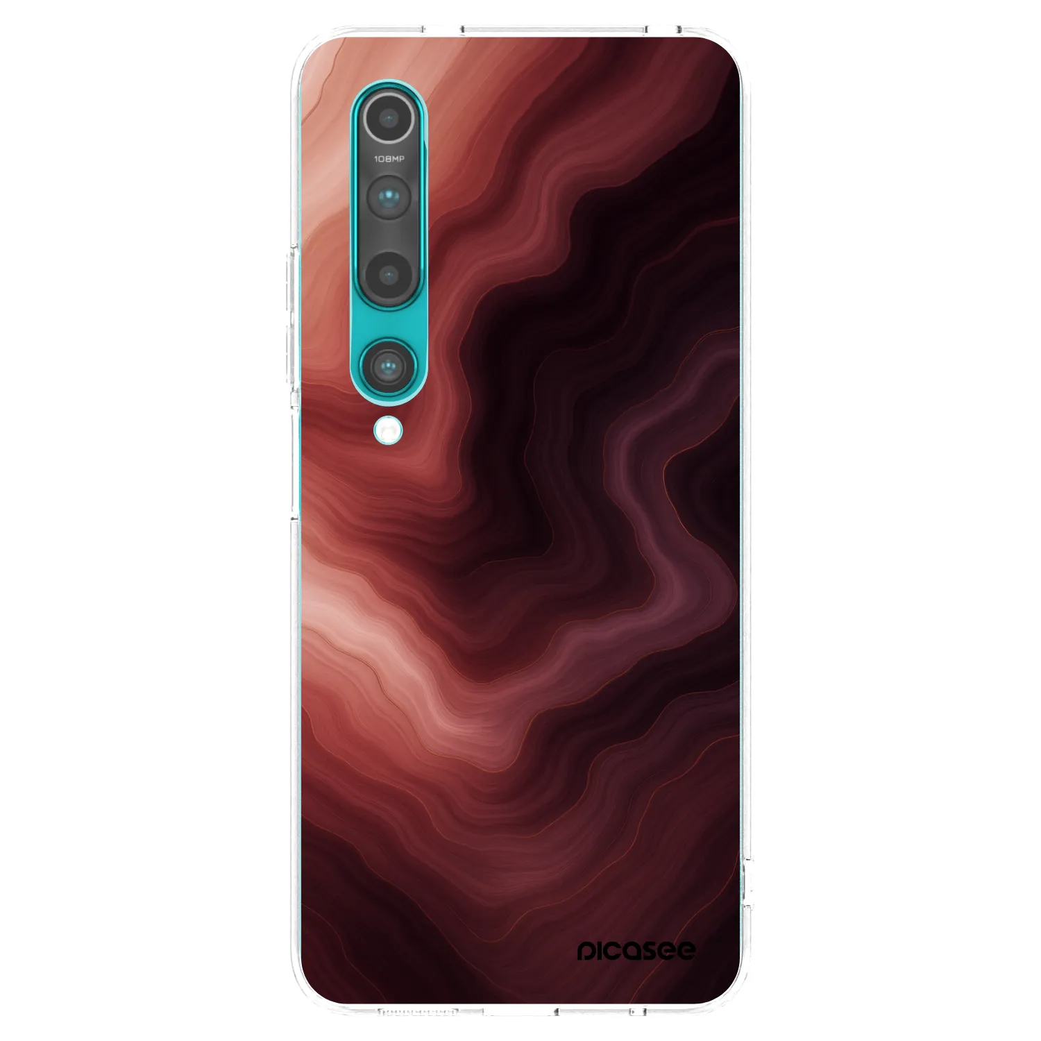 Picasee silikonowe przeźroczyste etui na Xiaomi Mi 10 - Rouge