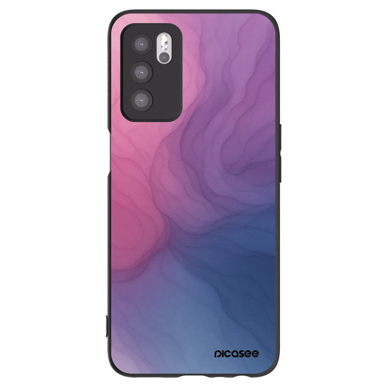 Picasee silikonowe czarne etui na OPPO A16s - Silk