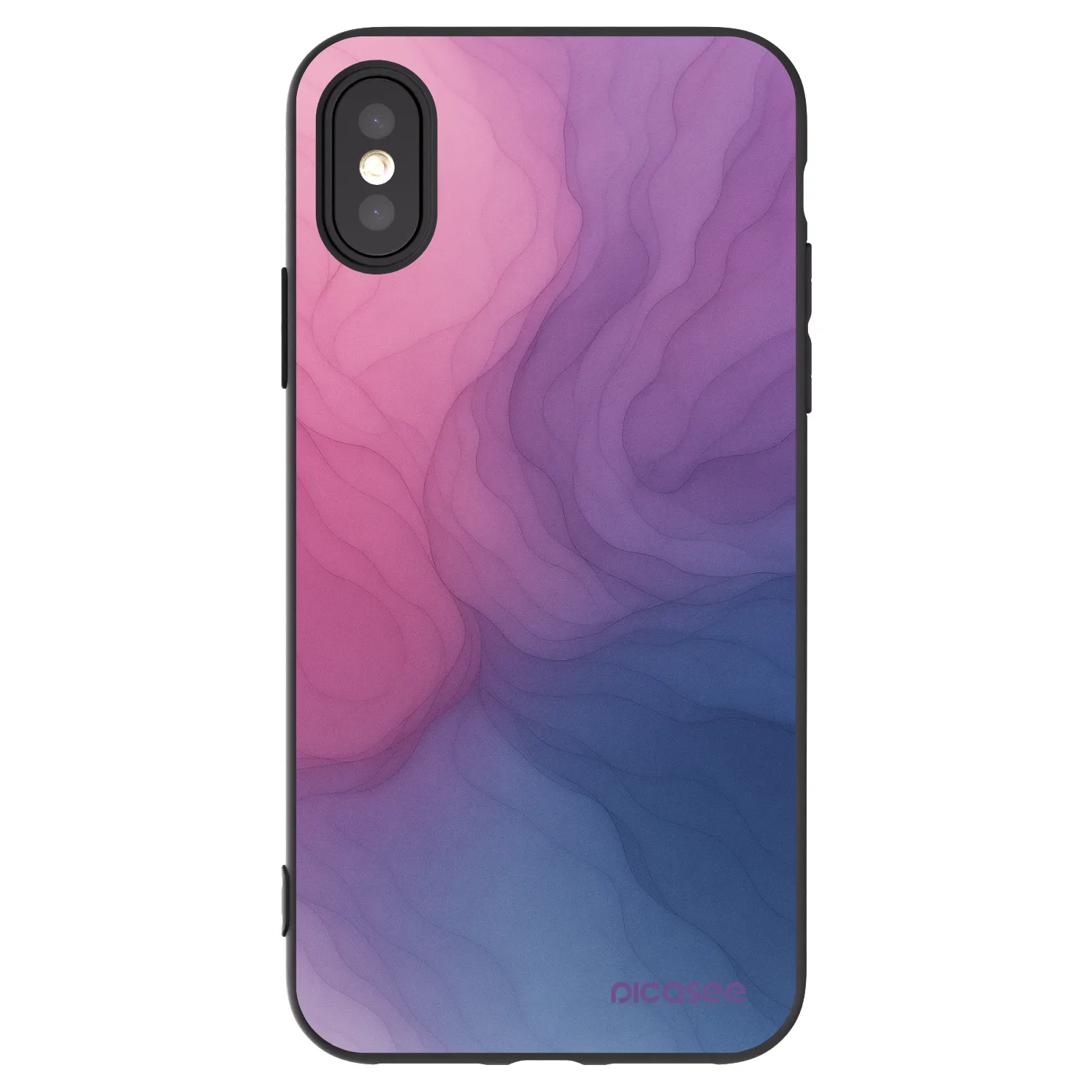 Picasee silikonowe czarne etui na Apple iPhone X/XS - Silk
