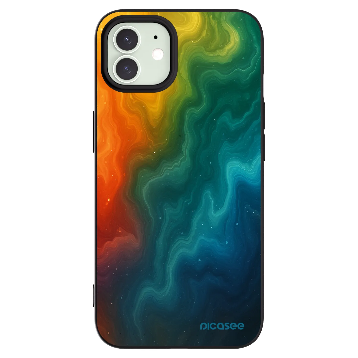 Picasee silikonowe czarne etui na Apple iPhone 12 - Solar