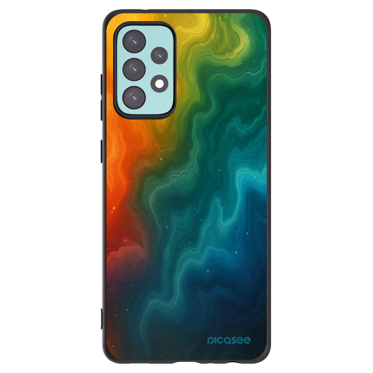 Picasee silikonowe czarne etui na Samsung Galaxy A72 A725F - Solar