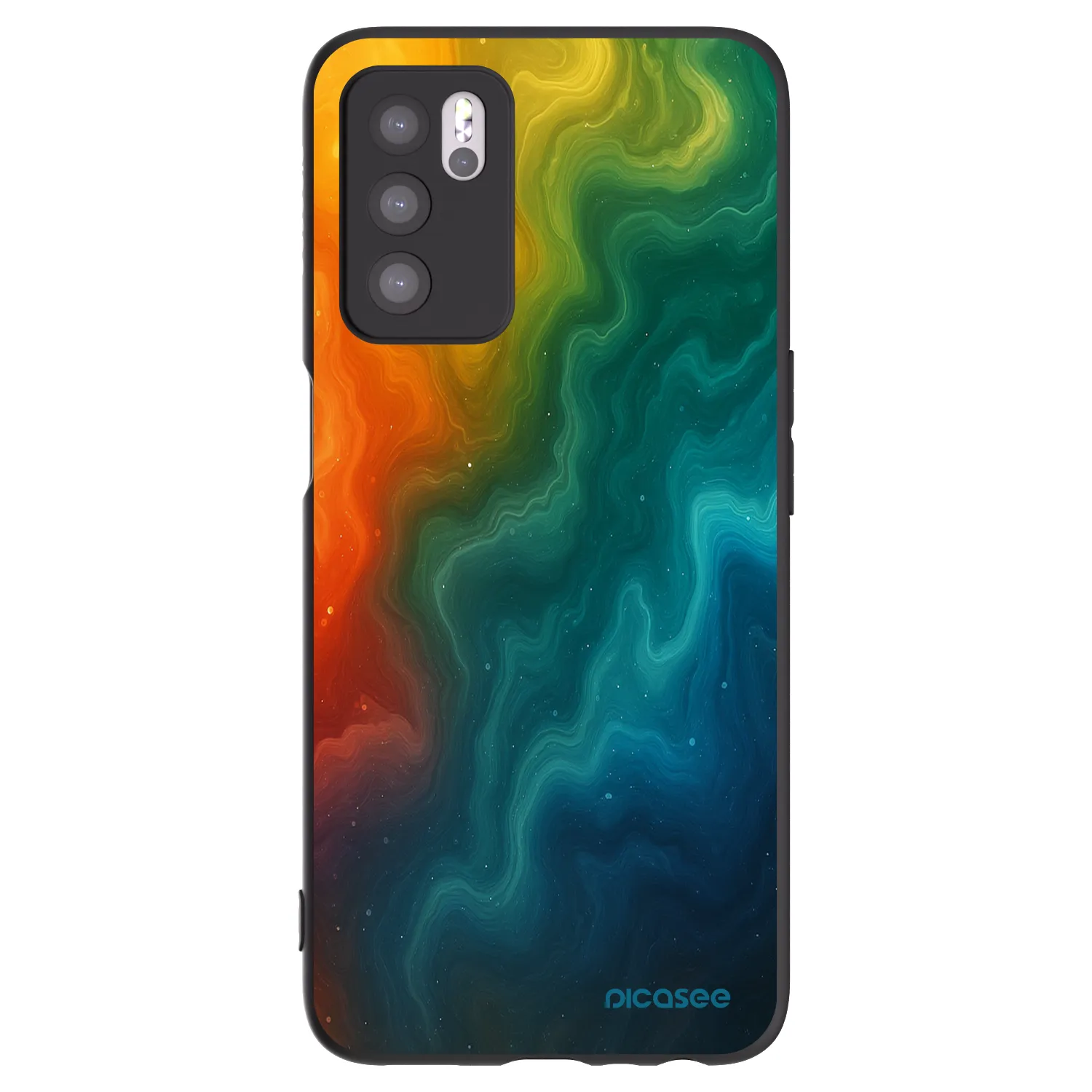 Picasee silikonowe czarne etui na OPPO A16s - Solar