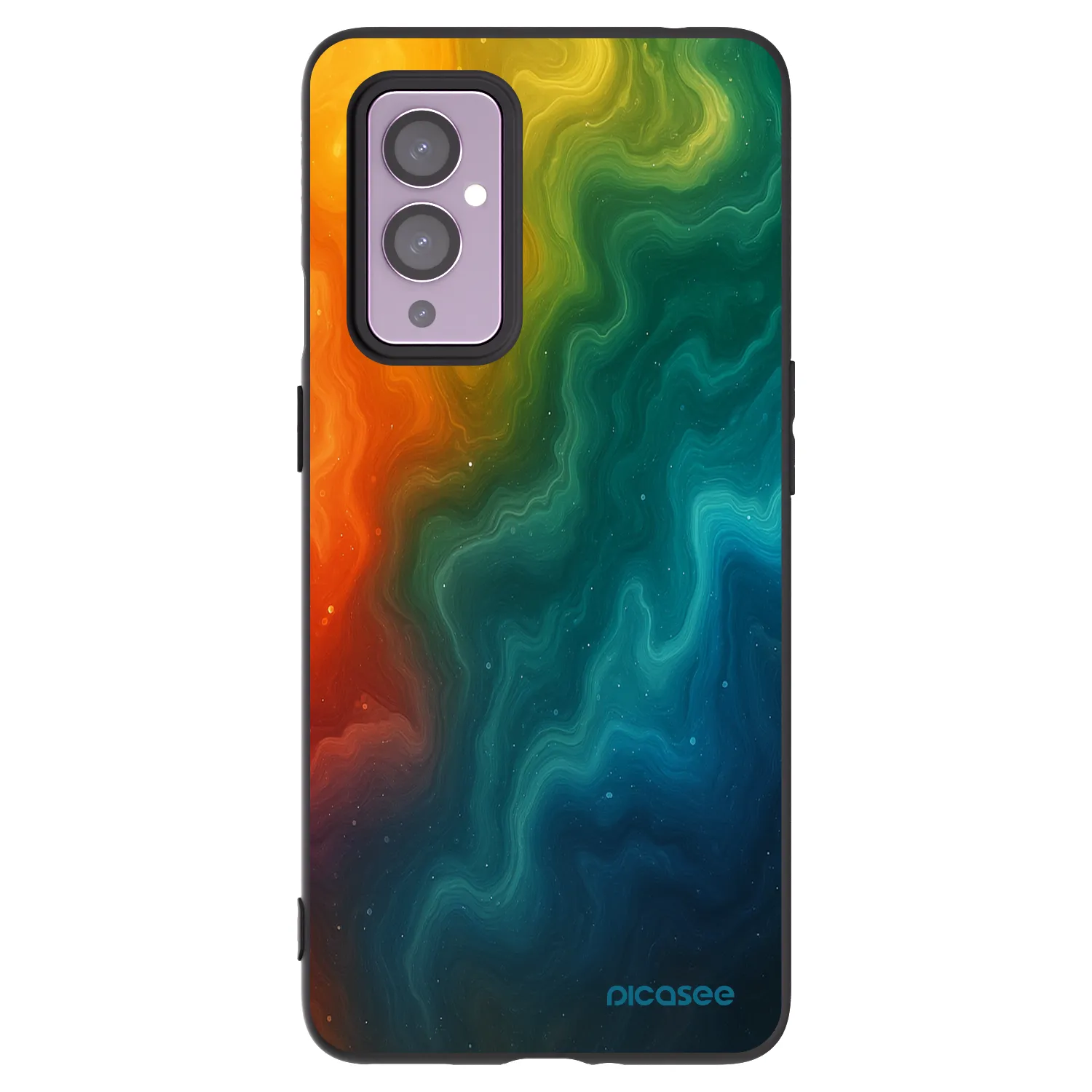Picasee silikonowe czarne etui na OnePlus 9 - Solar