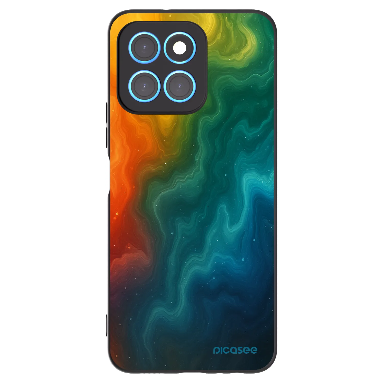 Picasee silikonowe czarne etui na Honor X8 5G - Solar