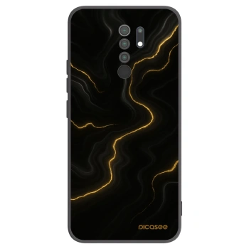 Picasee silikonowe czarne etui na Xiaomi Redmi 9 - Thunder
