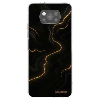 Picasee silikonowe czarne etui na Xiaomi Poco X3 - Thunder