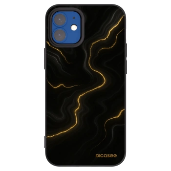 Picasee silikonowe czarne etui na Apple iPhone 12 mini - Thunder