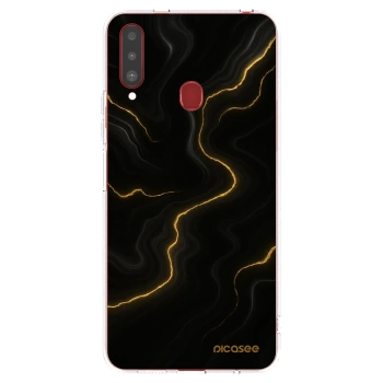 Picasee silikonowe przeźroczyste etui na Samsung Galaxy A20s - Thunder