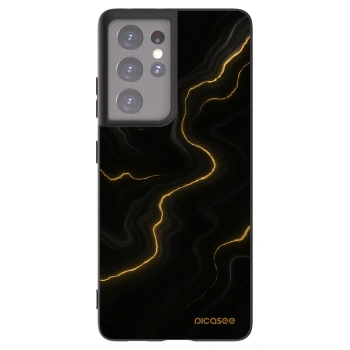 Picasee silikonowe czarne etui na Samsung Galaxy S21 Ultra 5G G998B - Thunder