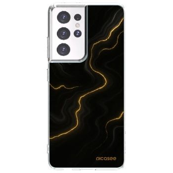 Picasee silikonowe przeźroczyste etui na Samsung Galaxy S21 Ultra 5G G998B - Thunder