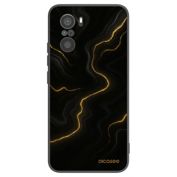 Picasee silikonowe czarne etui na Xiaomi Poco F3 - Thunder