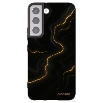 Picasee silikonowe czarne etui na Samsung Galaxy S22 5G - Thunder
