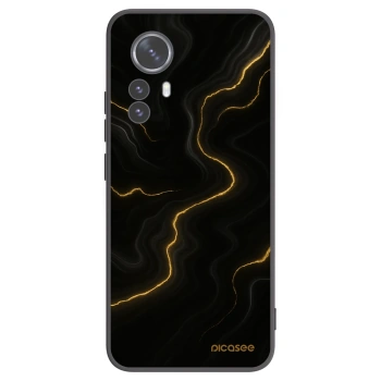 Picasee silikonowe czarne etui na Xiaomi 12 Pro - Thunder