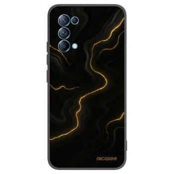 Picasee silikonowe czarne etui na OPPO Reno 5 5G - Thunder