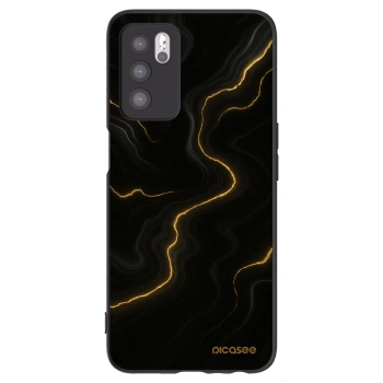 Picasee silikonowe czarne etui na OPPO A16s - Thunder