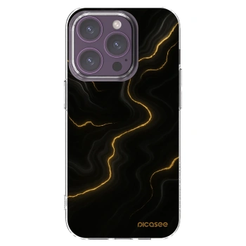 Picasee silikonowe przeźroczyste etui na Apple iPhone 14 Pro - Thunder