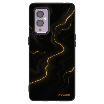 Picasee silikonowe czarne etui na OnePlus 9 - Thunder