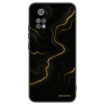 Picasee silikonowe czarne etui na Xiaomi Poco M4 Pro - Thunder