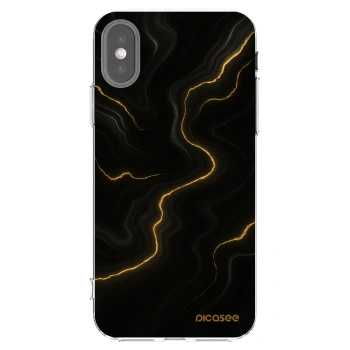 Picasee silikonowe przeźroczyste etui na Apple iPhone X/XS - Thunder
