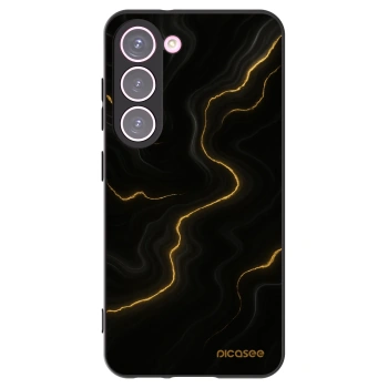 Picasee silikonowe czarne etui na Samsung Galaxy S23 5G - Thunder