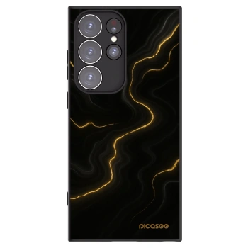 Picasee silikonowe czarne etui na Samsung Galaxy S23 Ultra 5G - Thunder