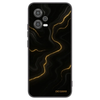 Picasee silikonowe czarne etui na Xiaomi Poco X5 - Thunder