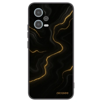 Picasee silikonowe czarne etui na Xiaomi Redmi Note 12 5G - Thunder