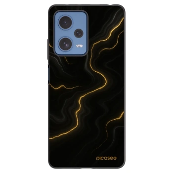 Picasee silikonowe czarne etui na Xiaomi Redmi Note 12 Pro 5G - Thunder