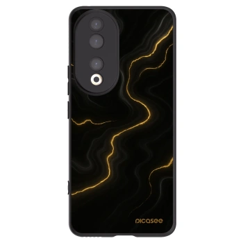 Picasee silikonowe czarne etui na Honor 90 5G - Thunder