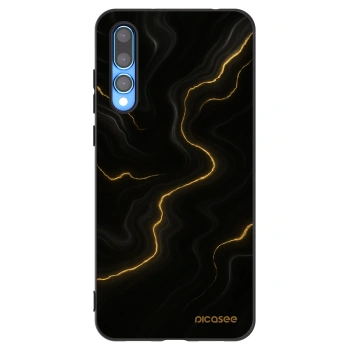 Picasee silikonowe czarne etui na Huawei P20 Pro - Thunder